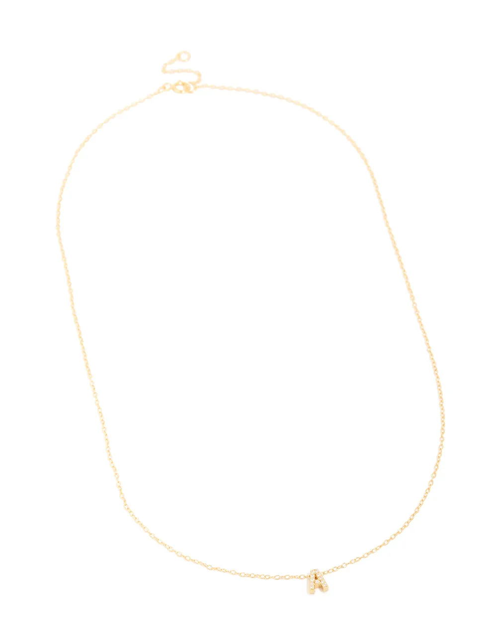 Gold Plated Sterling Silver Cubic Zirconia Pavé Letter A Necklace sold by lovisa product image thumbnail 2