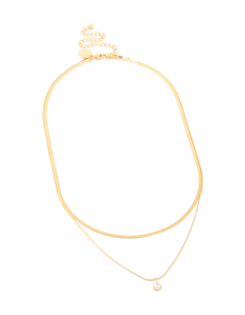 Waterproof Gold Plated Stainless Steel Cubic Zirconia & Snake Chain Layered Necklace sold by lovisa product image thumbnail 2