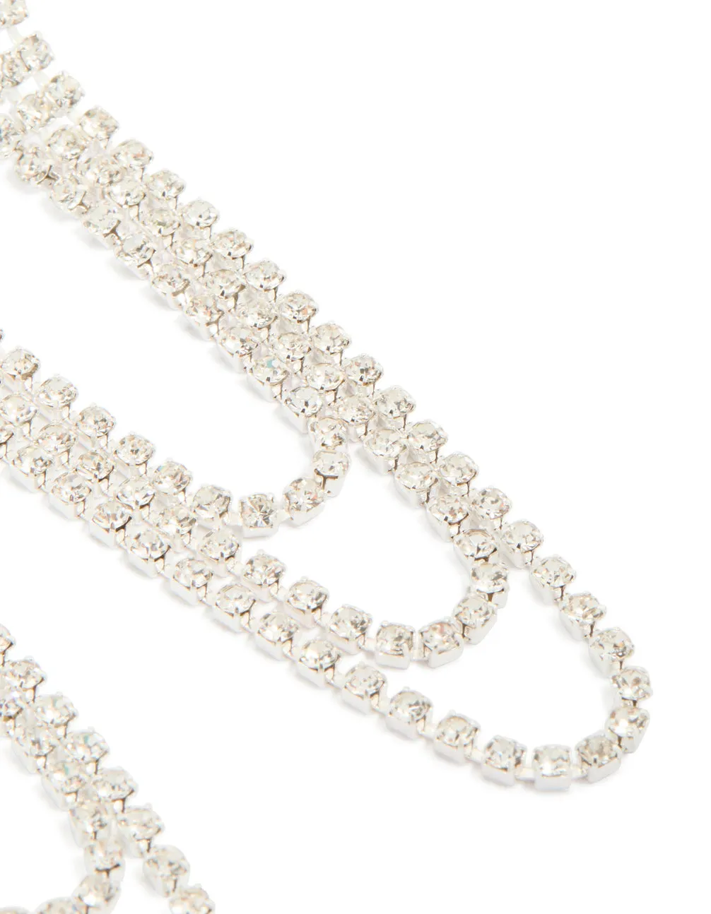 Silver Diamante & Layered Chain Drop Earrings sold by lovisa product image thumbnail 3