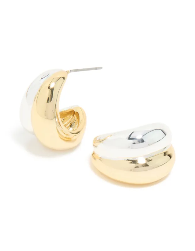 Mixed Metal Plated Chubby Stud Earrings sold by lovisa