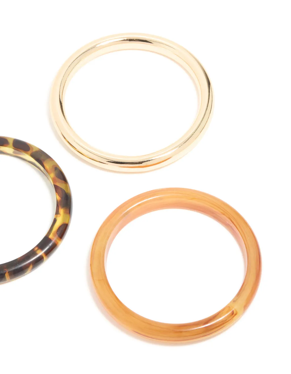 Gold & Brown Acrylic Bangles 3-Pack sold by lovisa product image thumbnail 3