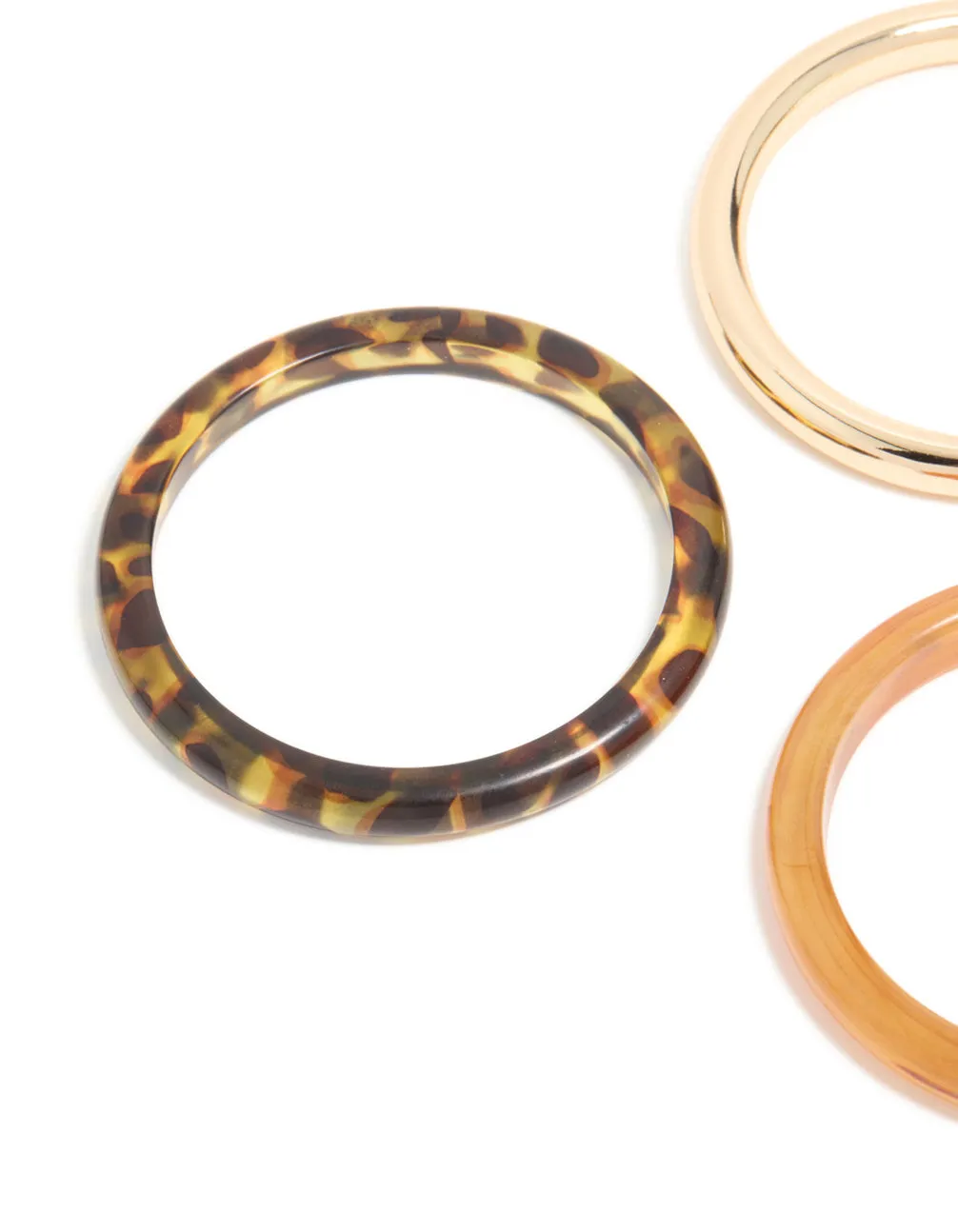Gold & Brown Acrylic Bangles 3-Pack sold by lovisa product image thumbnail 2