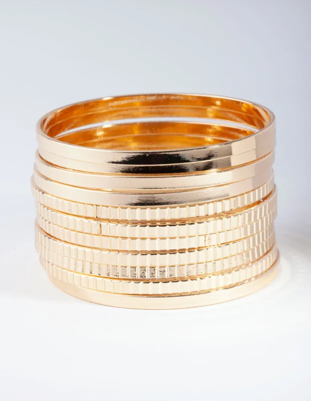 Gold Plain & Pattern Bracelet Pack sold by lovisa