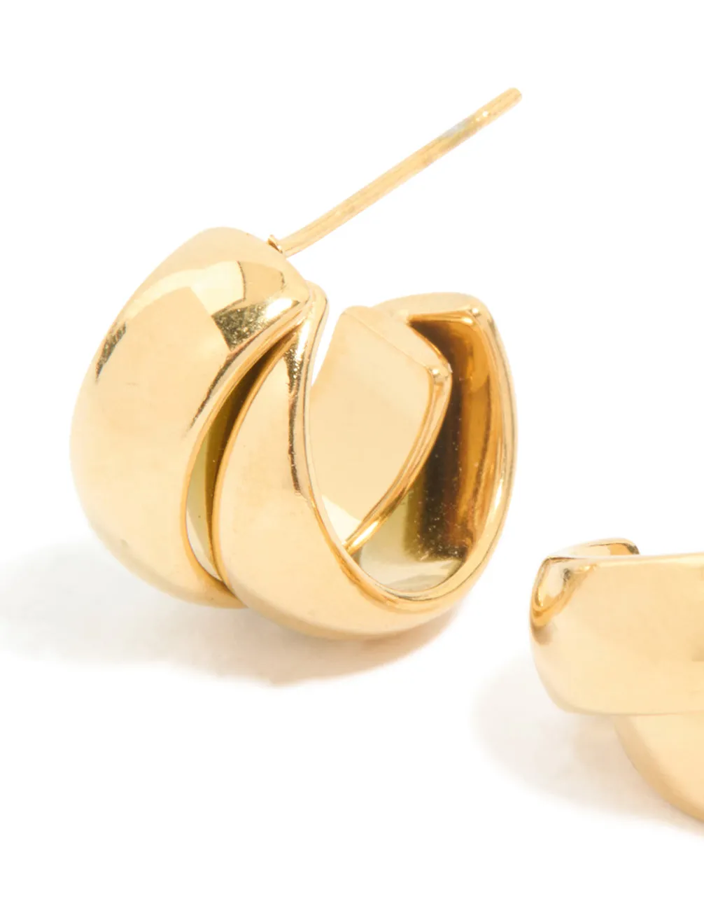 Waterproof Gold Plated Stainless Steel Wrapped Illusion Hoop Earrings sold by lovisa product image thumbnail 4