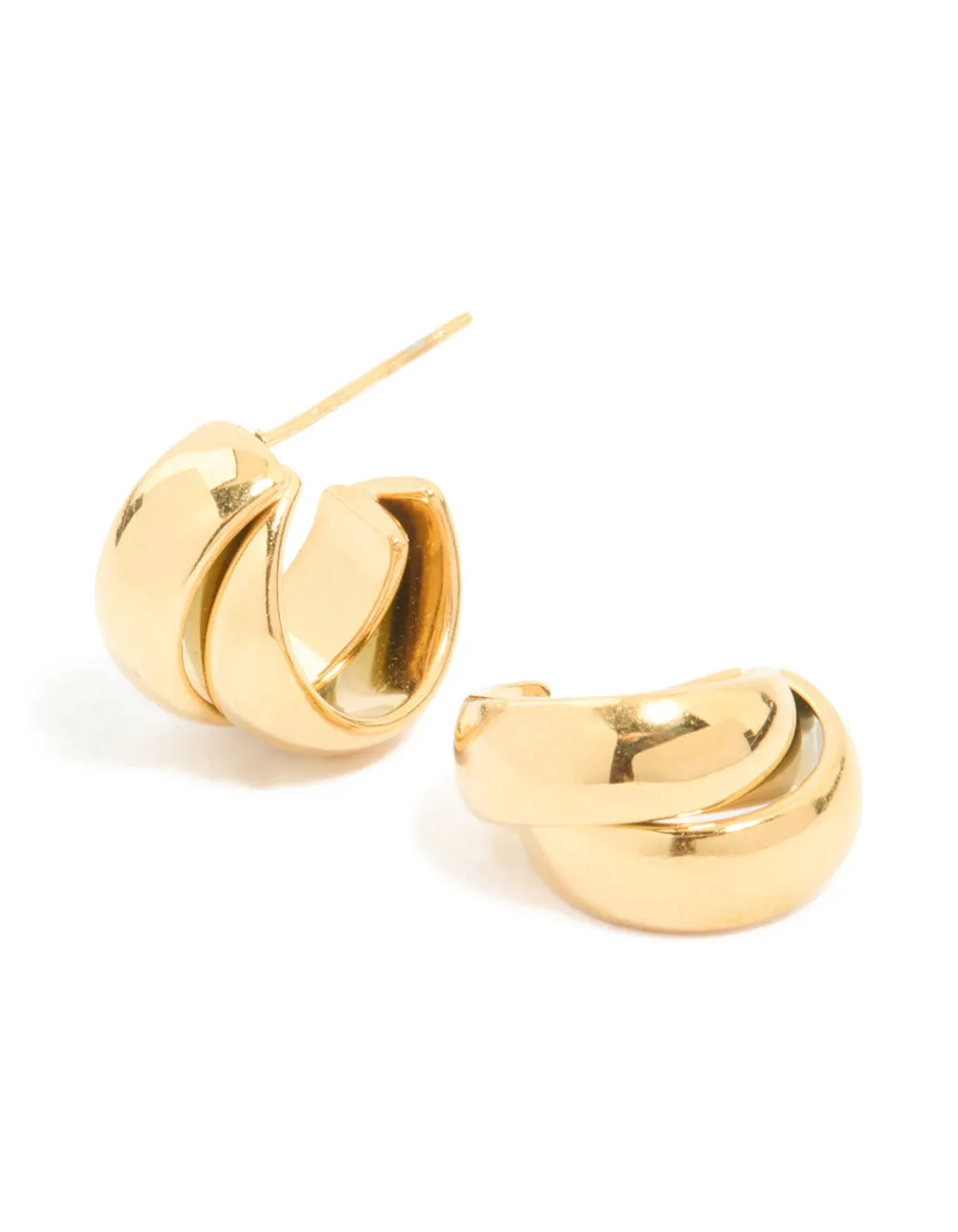 Waterproof Gold Plated Stainless Steel Wrapped Illusion Hoop Earrings sold by lovisa