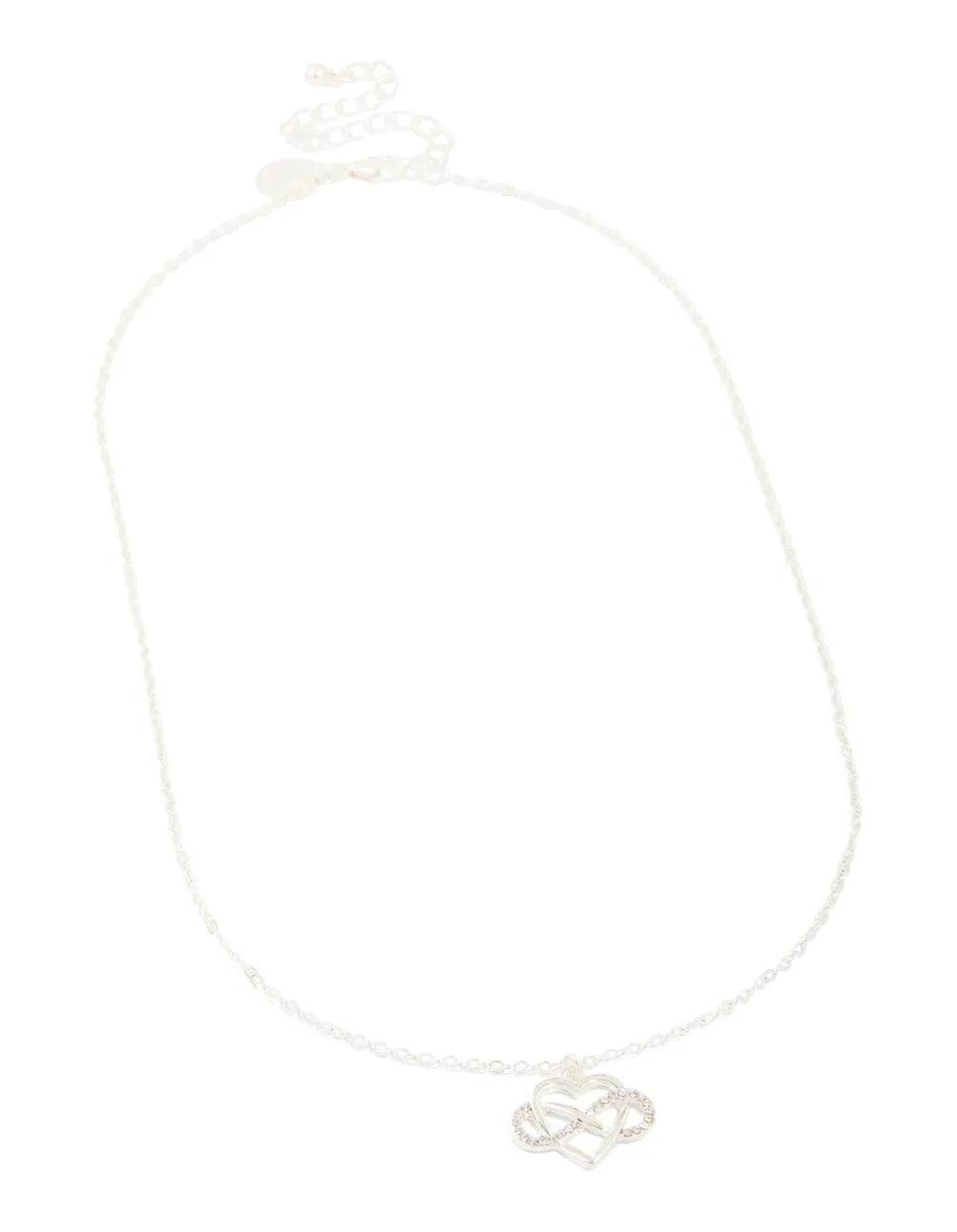 Silver Diamante Open Heart Infinity Pendant Necklace sold by lovisa product image thumbnail 2
