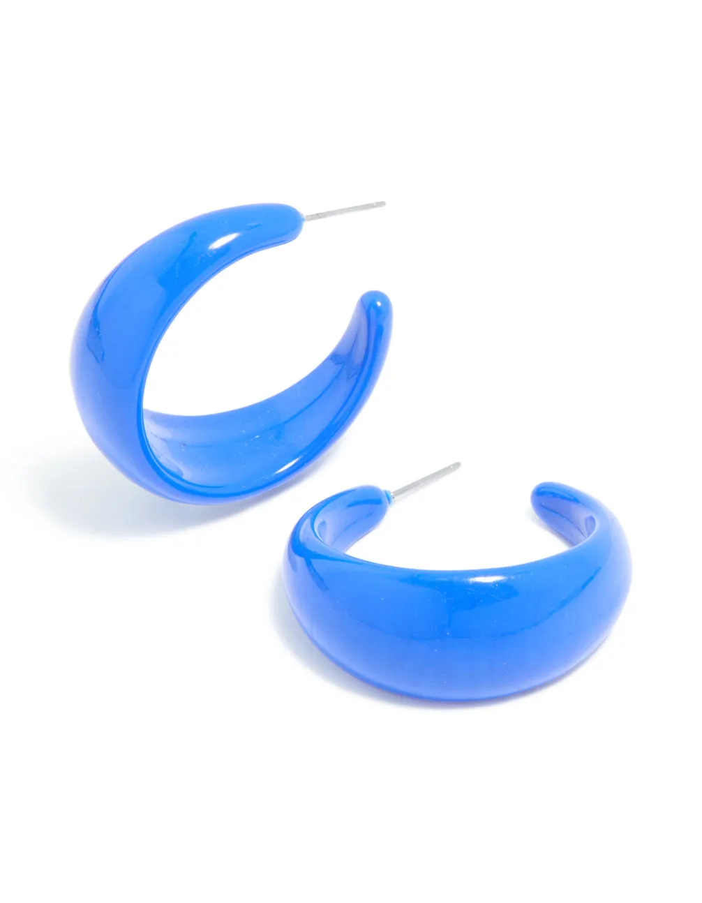 Dark Blue Acrylic Bubble Hoop Earrings sold by lovisa