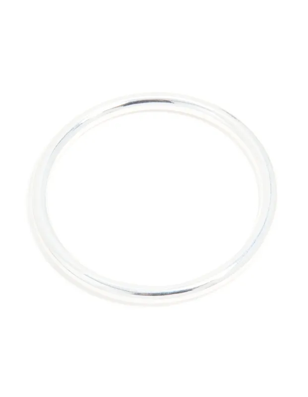 Silver Smooth Thick Bangle sold by lovisa