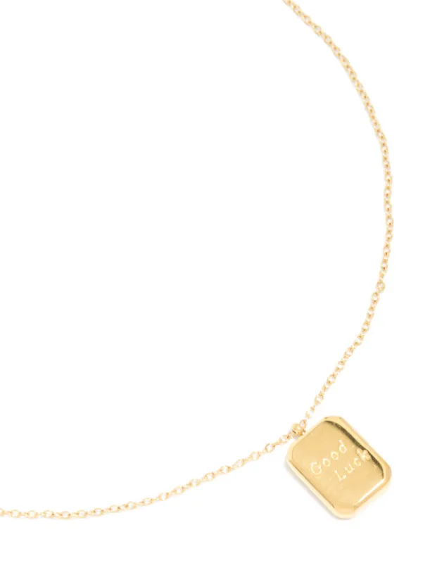 Waterproof Gold Plated Stainless Steel Good Luck Pendant Necklace made by lovisa