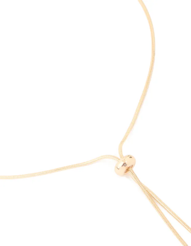 Gold Adjustable Toggle Y-Necklace sold by lovisa
