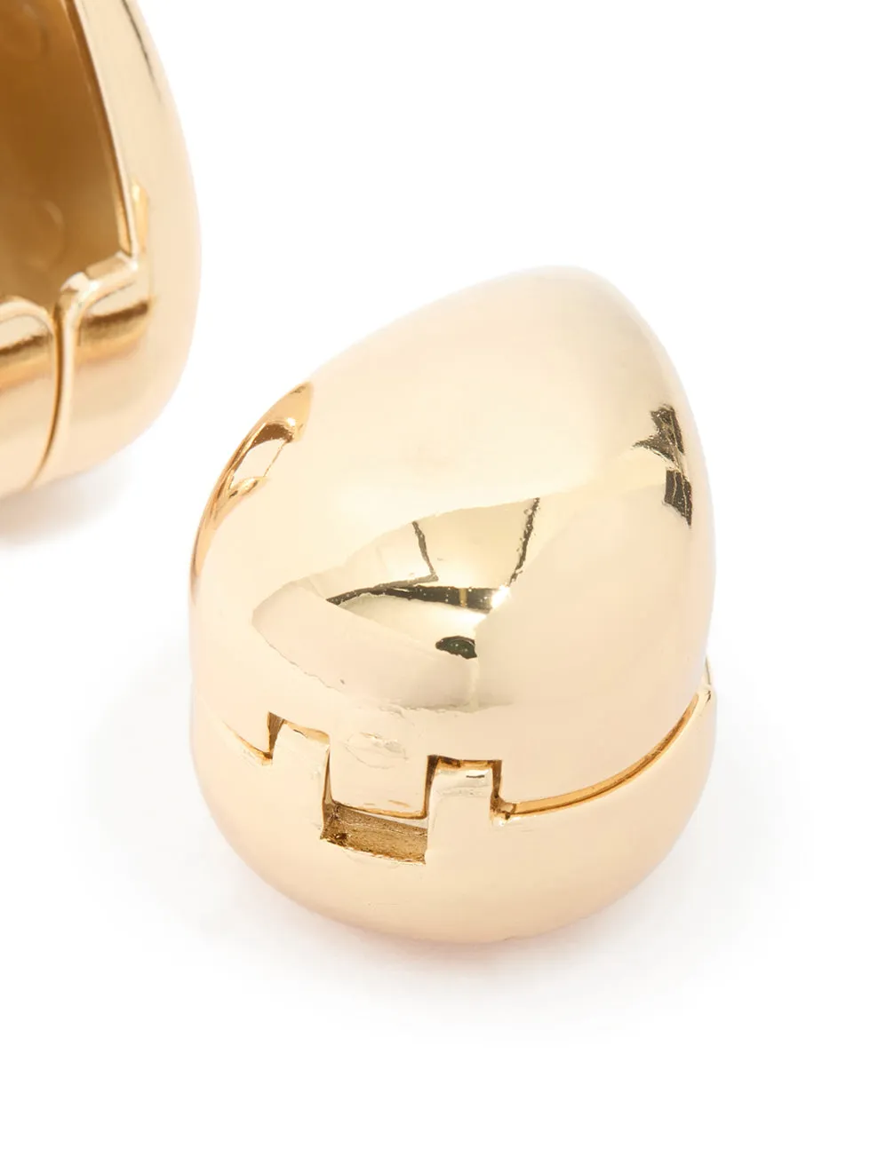 Waterproof Gold Plated Stainless Steel Oval Front & Back Hoop Earrings sold by lovisa product image thumbnail 4