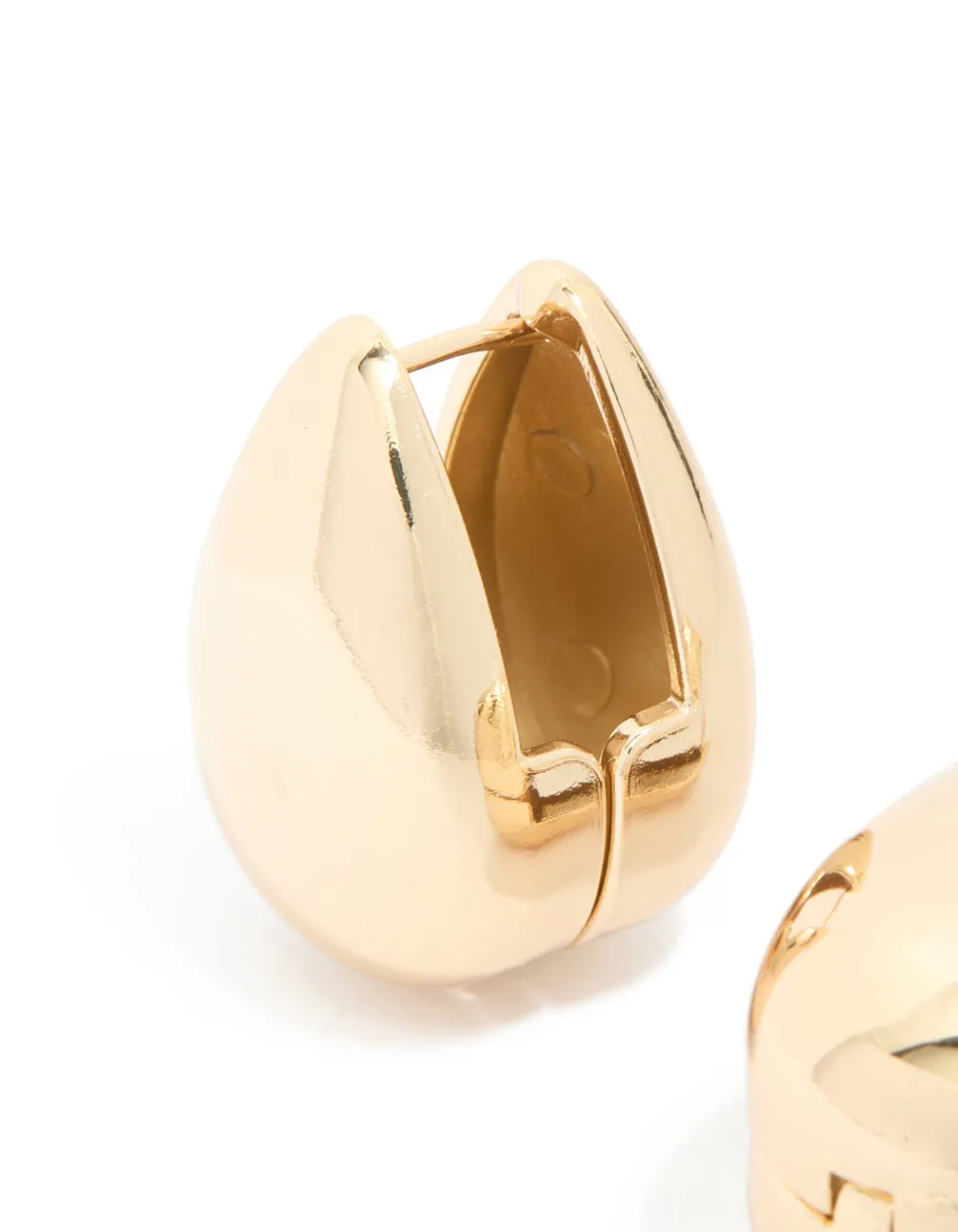 Waterproof Gold Plated Stainless Steel Oval Front & Back Hoop Earrings sold by lovisa product image thumbnail 3