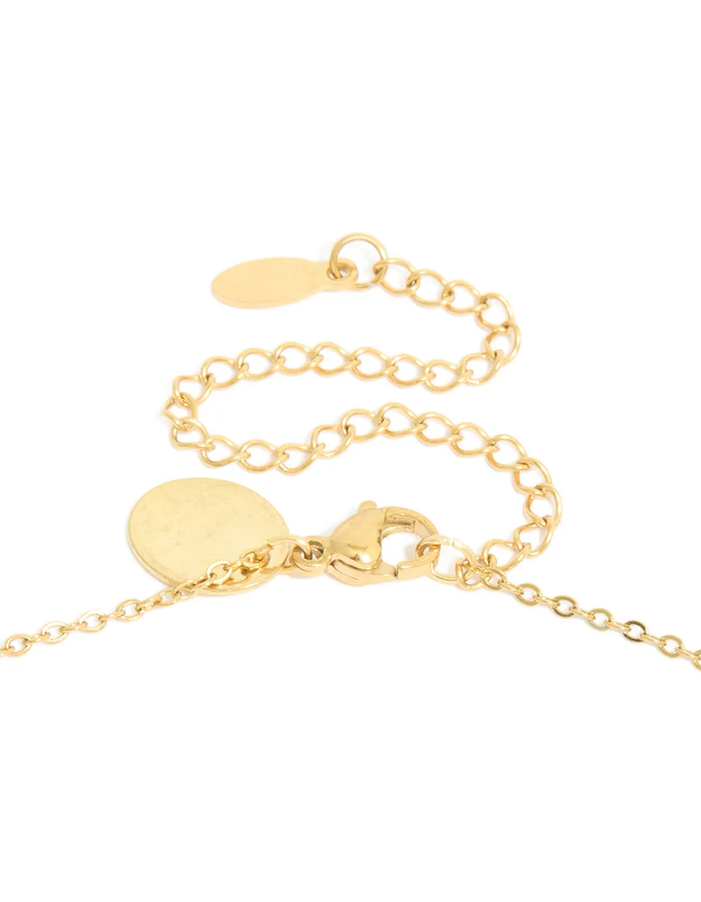 Waterproof Gold Plated Stainless Steel Cubic Zirconia Droplet Pendant Necklace sold by lovisa product image thumbnail 3