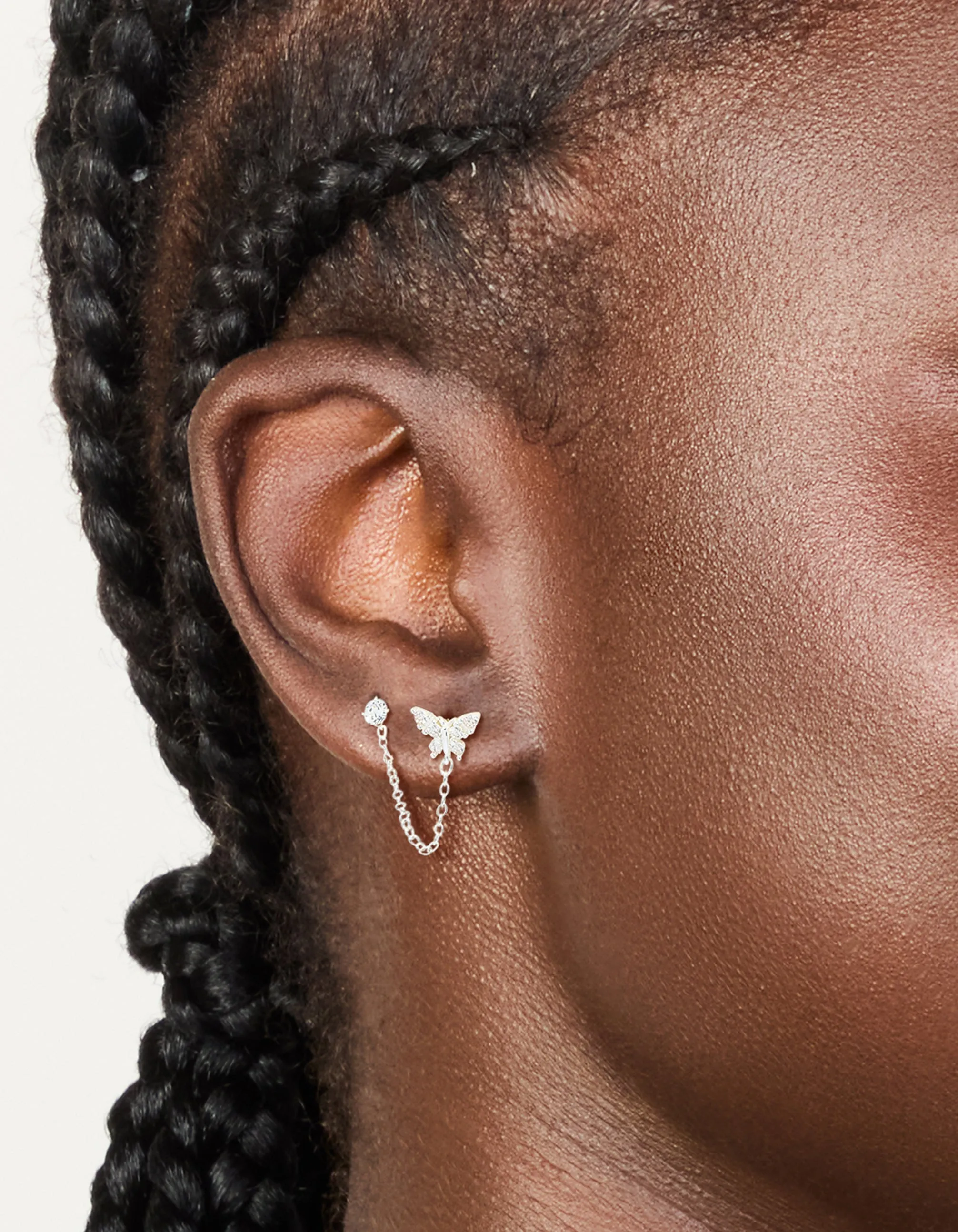 Sterling Silver Chain Double Stud Earrings sold by lovisa product image thumbnail 2