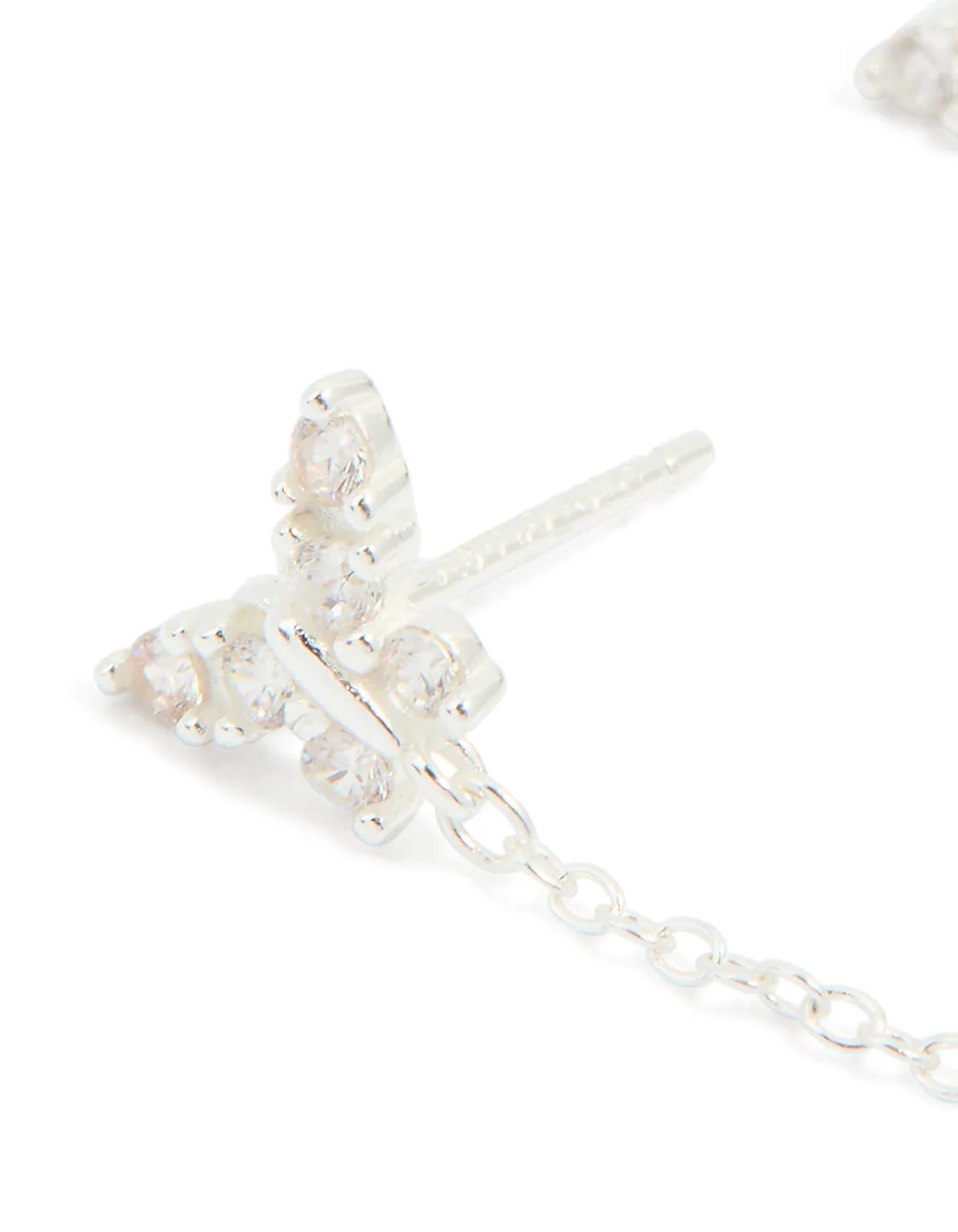 Sterling Silver Chain Double Stud Earrings sold by lovisa product image thumbnail 4