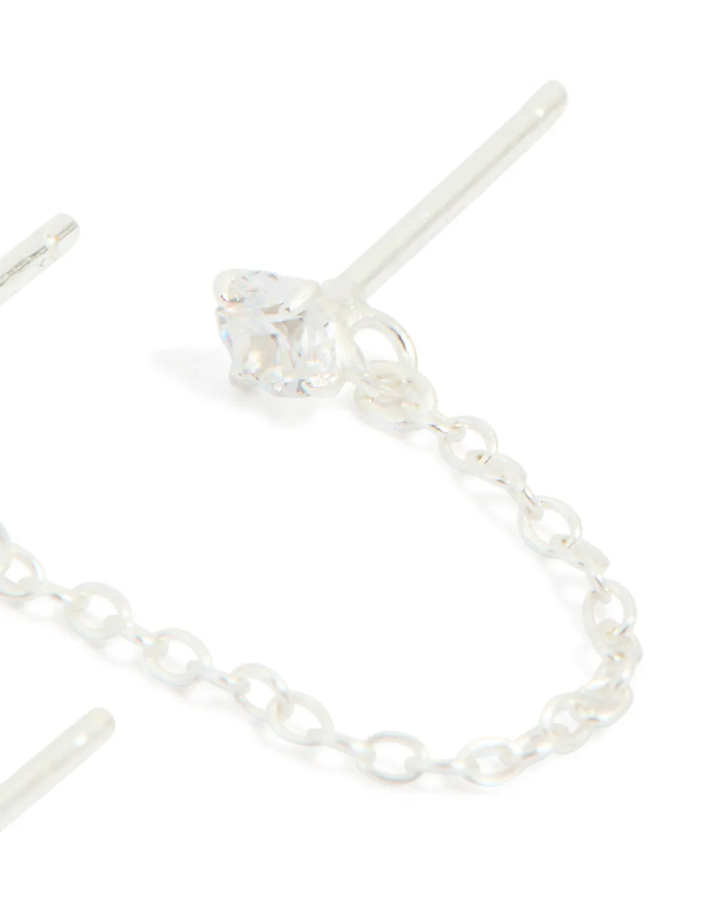 Sterling Silver Chain Double Stud Earrings sold by lovisa product image thumbnail 5