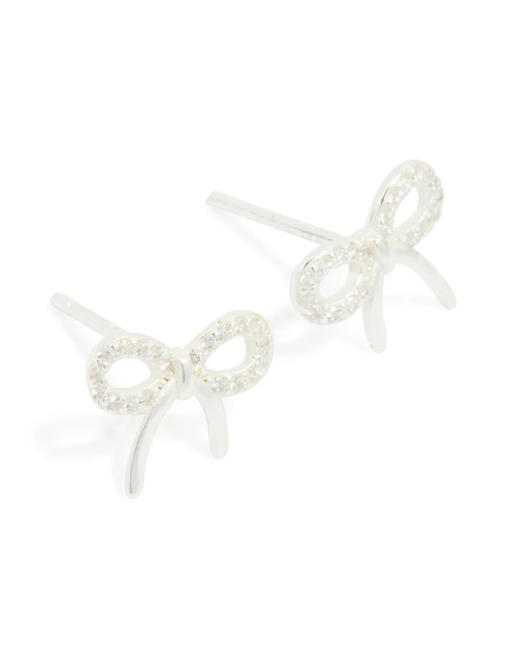 Sterling Silver Large Cubic Zirconia Bow Stud Earrings sold by lovisa