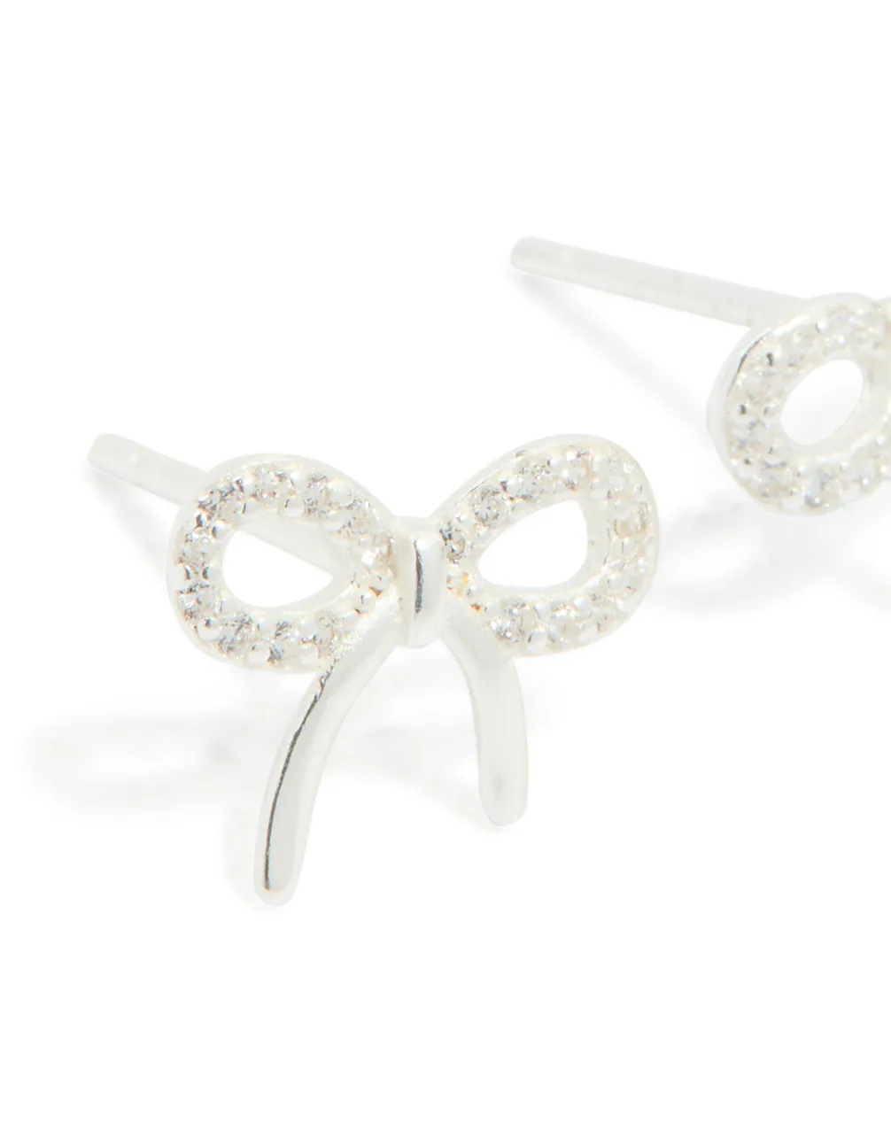 Sterling Silver Large Cubic Zirconia Bow Stud Earrings sold by lovisa product image thumbnail 4