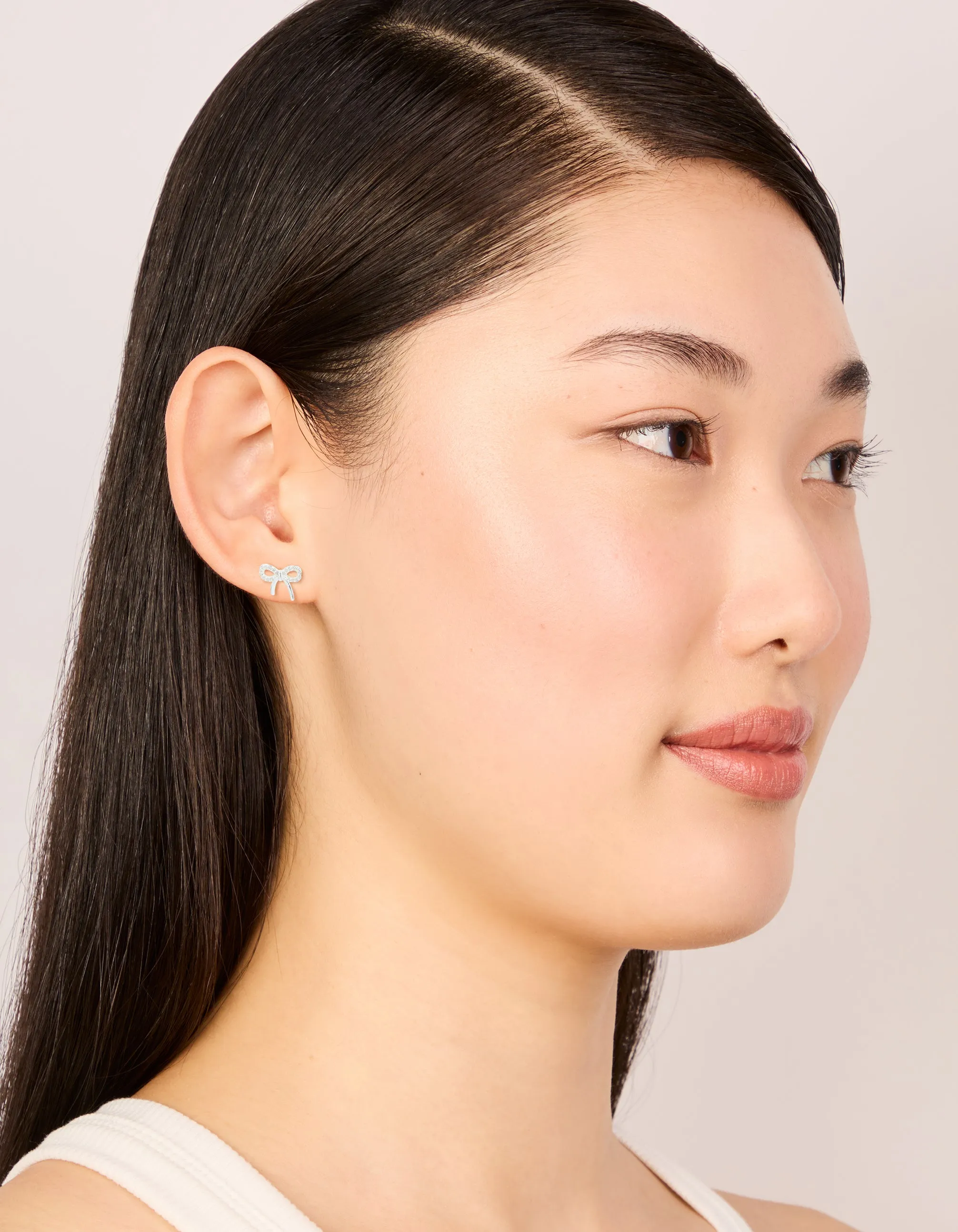 Sterling Silver Large Cubic Zirconia Bow Stud Earrings sold by lovisa product image thumbnail 3