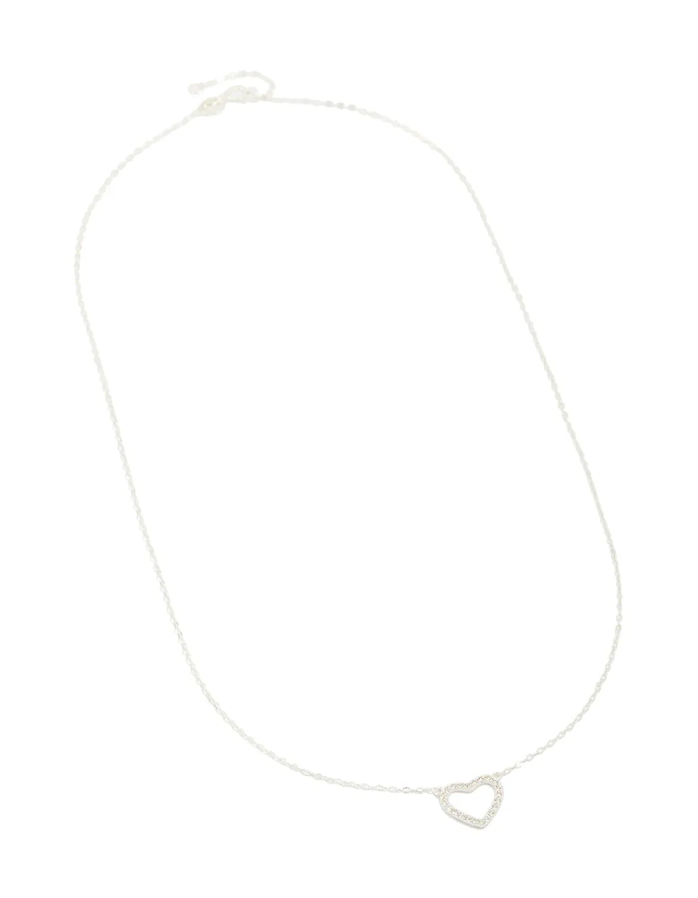 Sterling Silver Cubic Zirconia Pave Heart Necklace sold by lovisa product image thumbnail 4