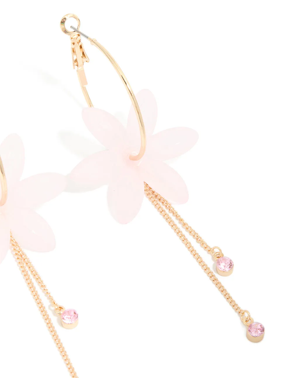Gold Plated Flower Chain Diamante Drop Earrings sold by lovisa product image thumbnail 5
