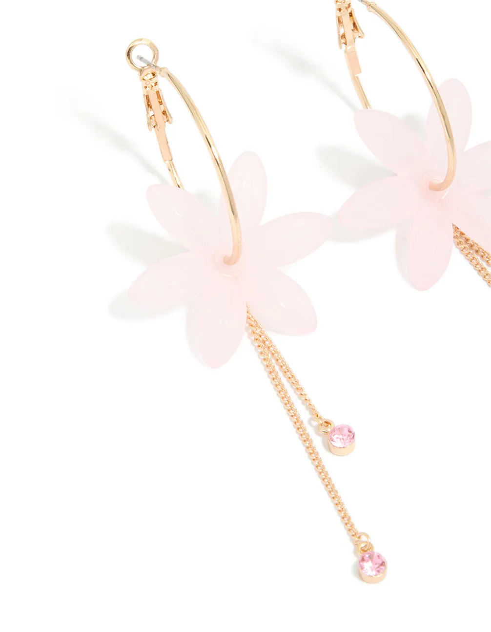 Gold Plated Flower Chain Diamante Drop Earrings sold by lovisa product image thumbnail 4