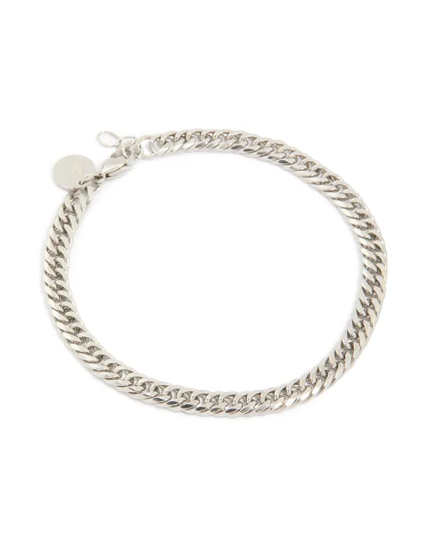 Mens Waterproof Stainless Steel Smooth Cuban Link Bracelet made by lovisa