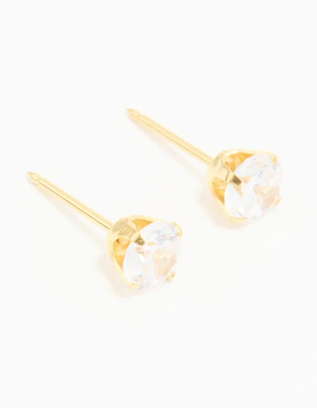 Gold 24K Cubic Zirconia 24K Piercing Stud made by lovisa