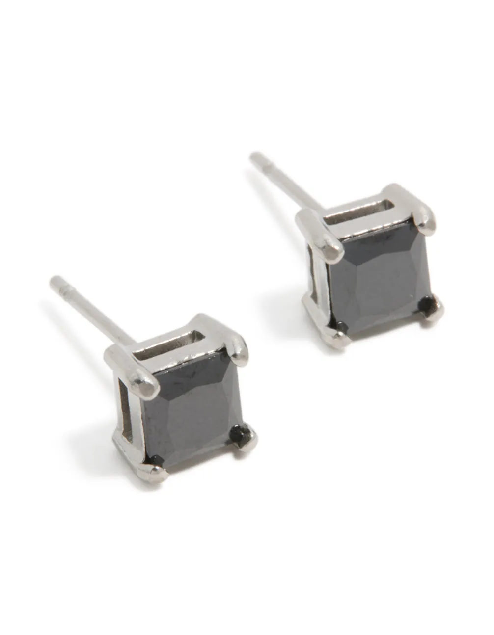 Mens Waterproof Stainless Steel Small Square Black Cubic Zirconia Stud Earrings sold by lovisa product image thumbnail 2