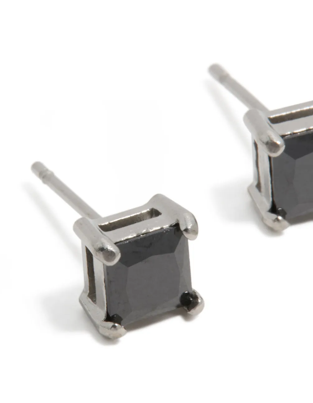 Mens Waterproof Stainless Steel Small Square Black Cubic Zirconia Stud Earrings sold by lovisa product image thumbnail 4
