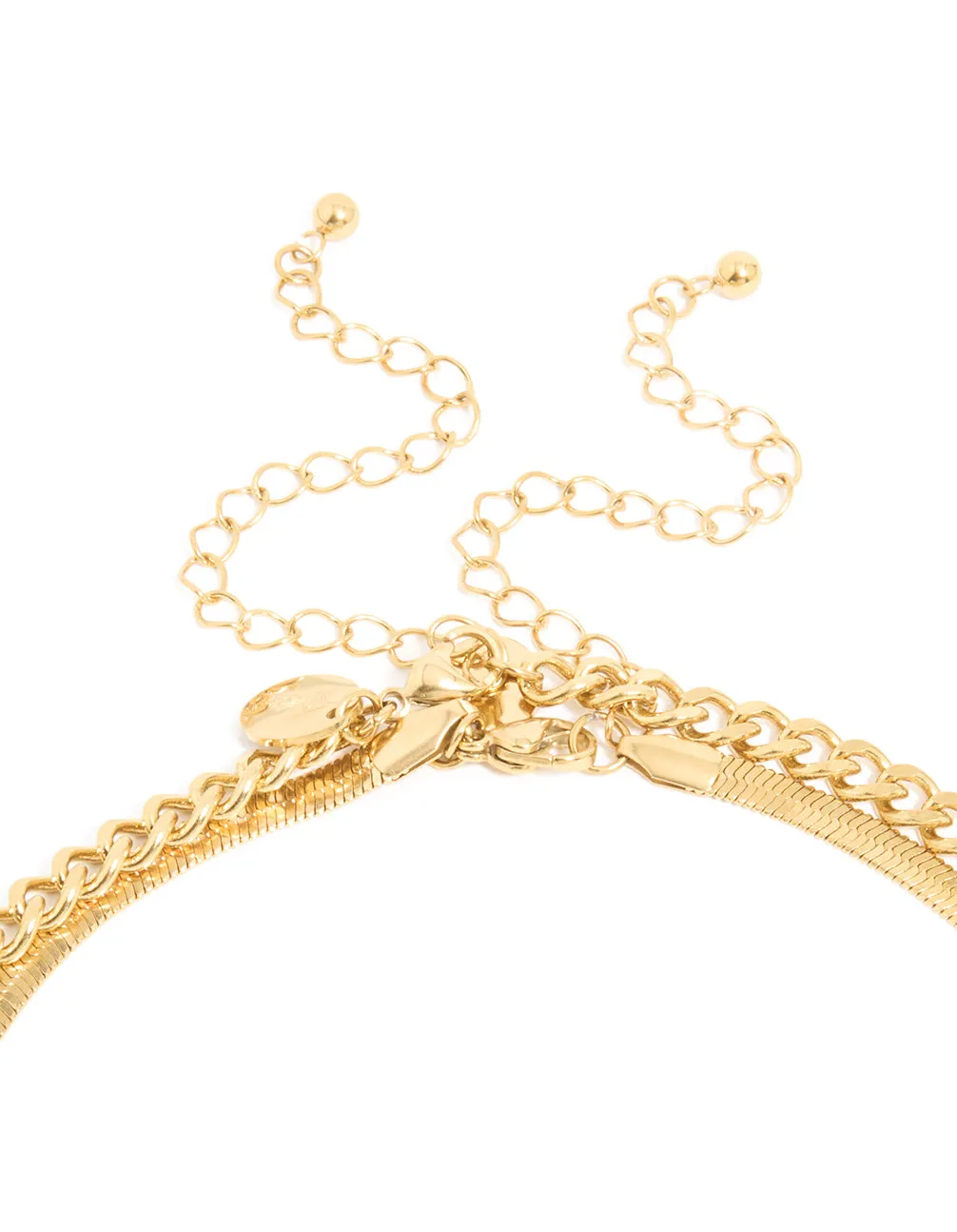 Mens Waterproof Gold Plated Stainless Steel Cross & Snake Chain Layered Necklace sold by lovisa product image thumbnail 3