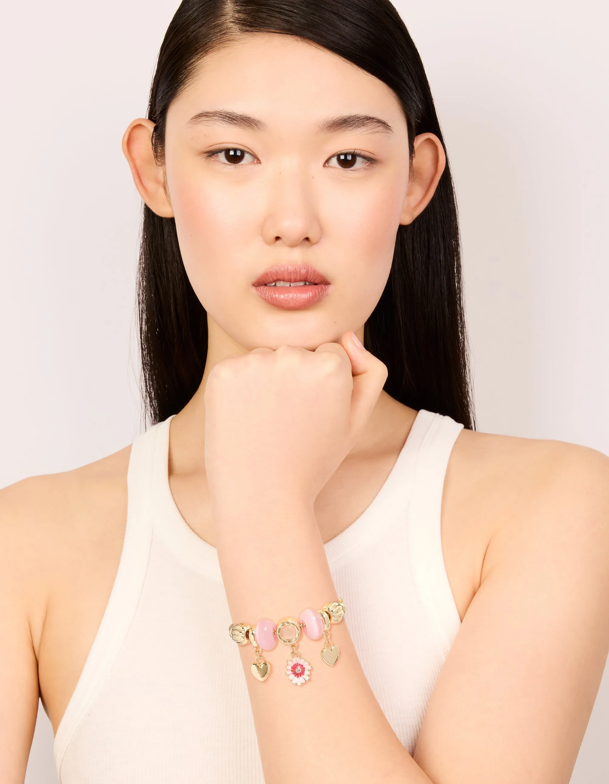 Gold Flower & Heart Charm Toggle Bracelet sold by lovisa product image thumbnail 3