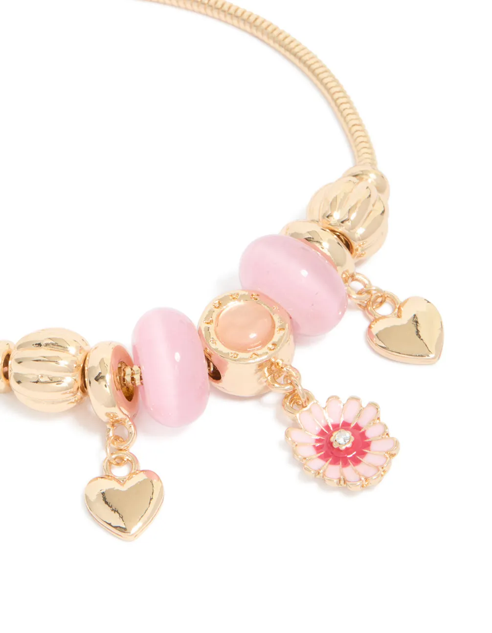 Gold Flower & Heart Charm Toggle Bracelet sold by lovisa product image thumbnail 4