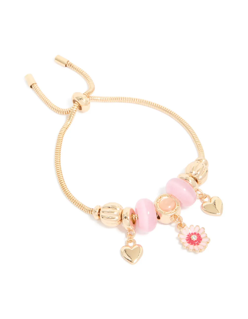 Gold Flower & Heart Charm Toggle Bracelet sold by lovisa product image thumbnail 2