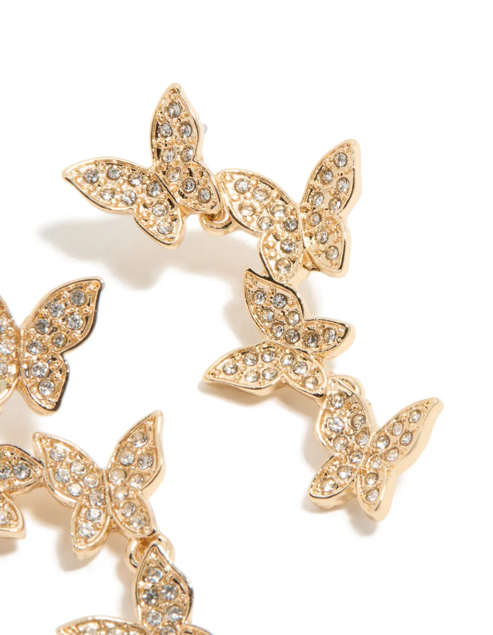 Gold Diamante Butterfly Drop Earrings sold by lovisa product image thumbnail 5