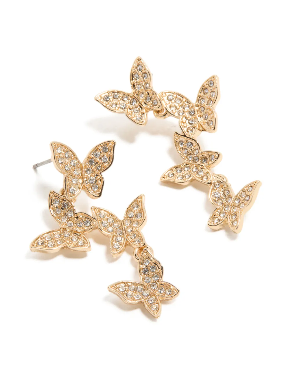 Gold Diamante Butterfly Drop Earrings sold by lovisa product image thumbnail 2