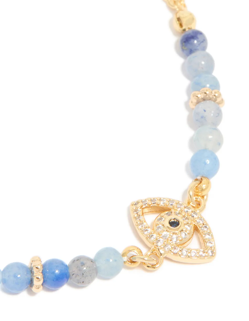 Gold Plated Blue Cubic Zirconia Evil Eye & Blue Beaded Toggle Bracelet sold by lovisa product image thumbnail 4