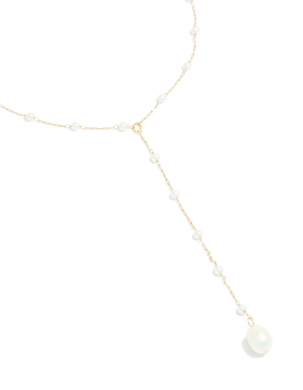 Waterproof Gold Plated Stainless Steel Pearl Y-Necklace sold by lovisa product image thumbnail 2