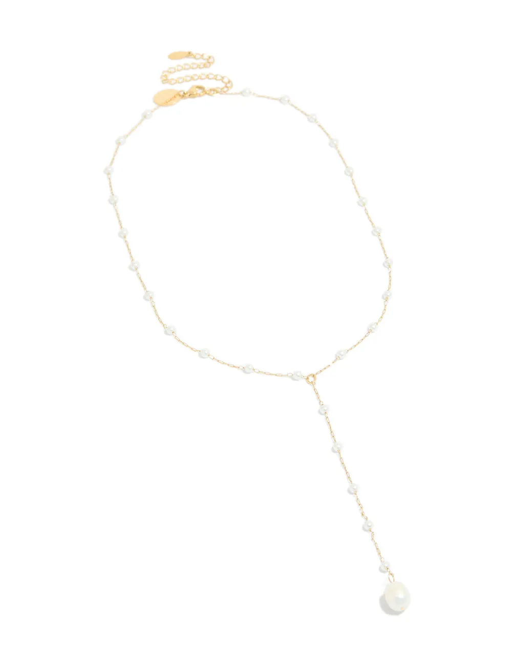 Waterproof Gold Plated Stainless Steel Pearl Y-Necklace sold by lovisa product image thumbnail 4