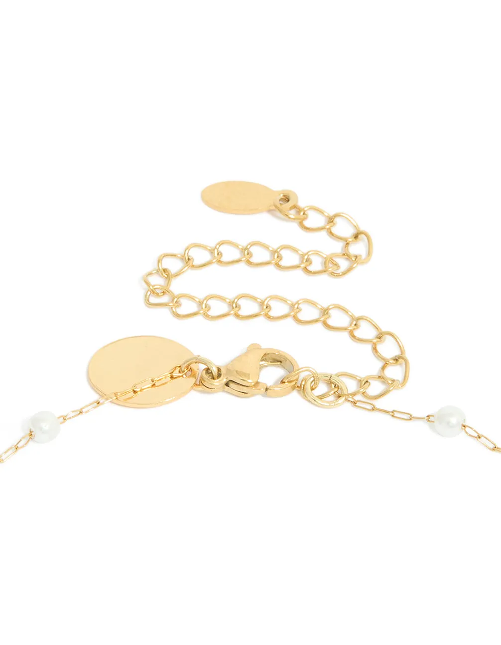 Waterproof Gold Plated Stainless Steel Pearl Y-Necklace sold by lovisa product image thumbnail 5