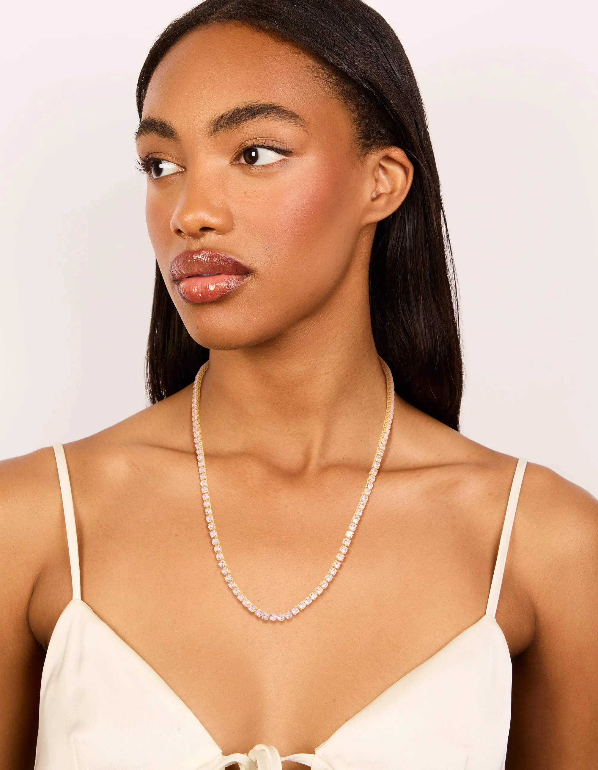 Gold Dainty Cubic Zirconia Tennis Necklace sold by lovisa product image thumbnail 3