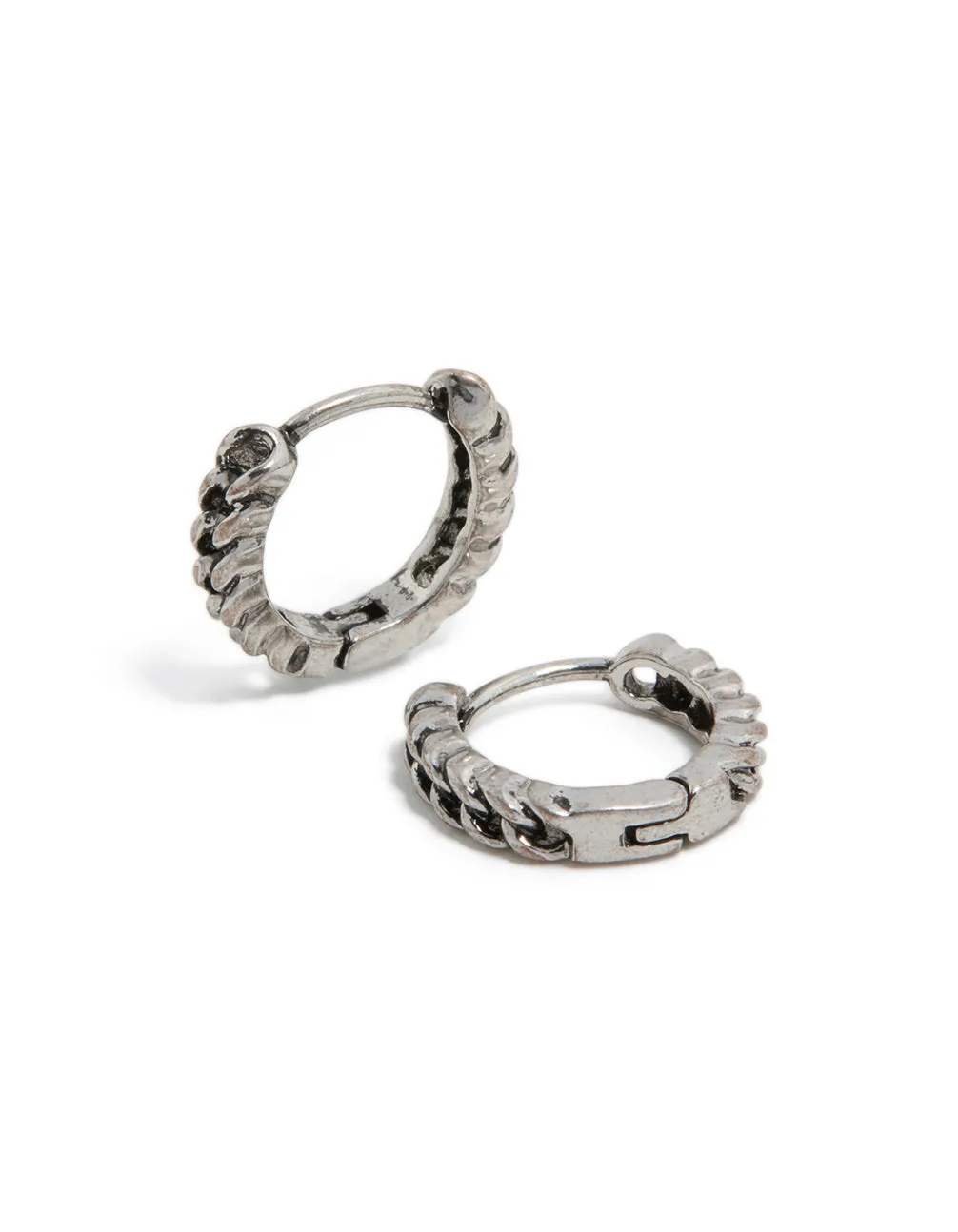 Mens Stainless Steel Chain Detail Huggie Earrings sold by lovisa