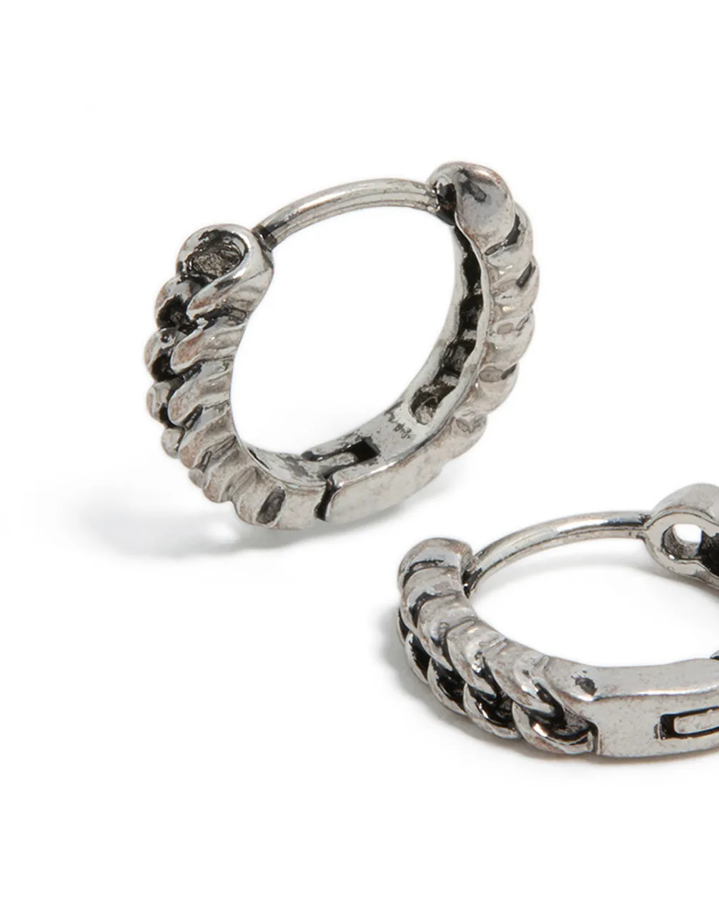 Mens Stainless Steel Chain Detail Huggie Earrings sold by lovisa product image thumbnail 2