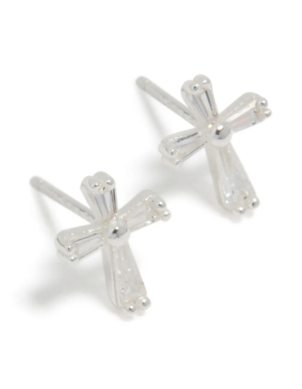Sterling Silver Cubic Zirconia Cross Stud Earrings sold by lovisa product image thumbnail 2