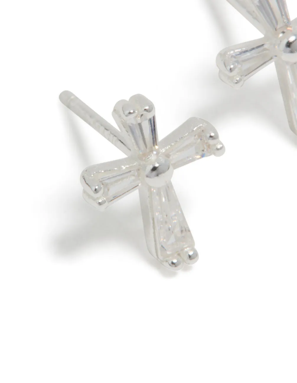Sterling Silver Cubic Zirconia Cross Stud Earrings sold by lovisa product image thumbnail 4