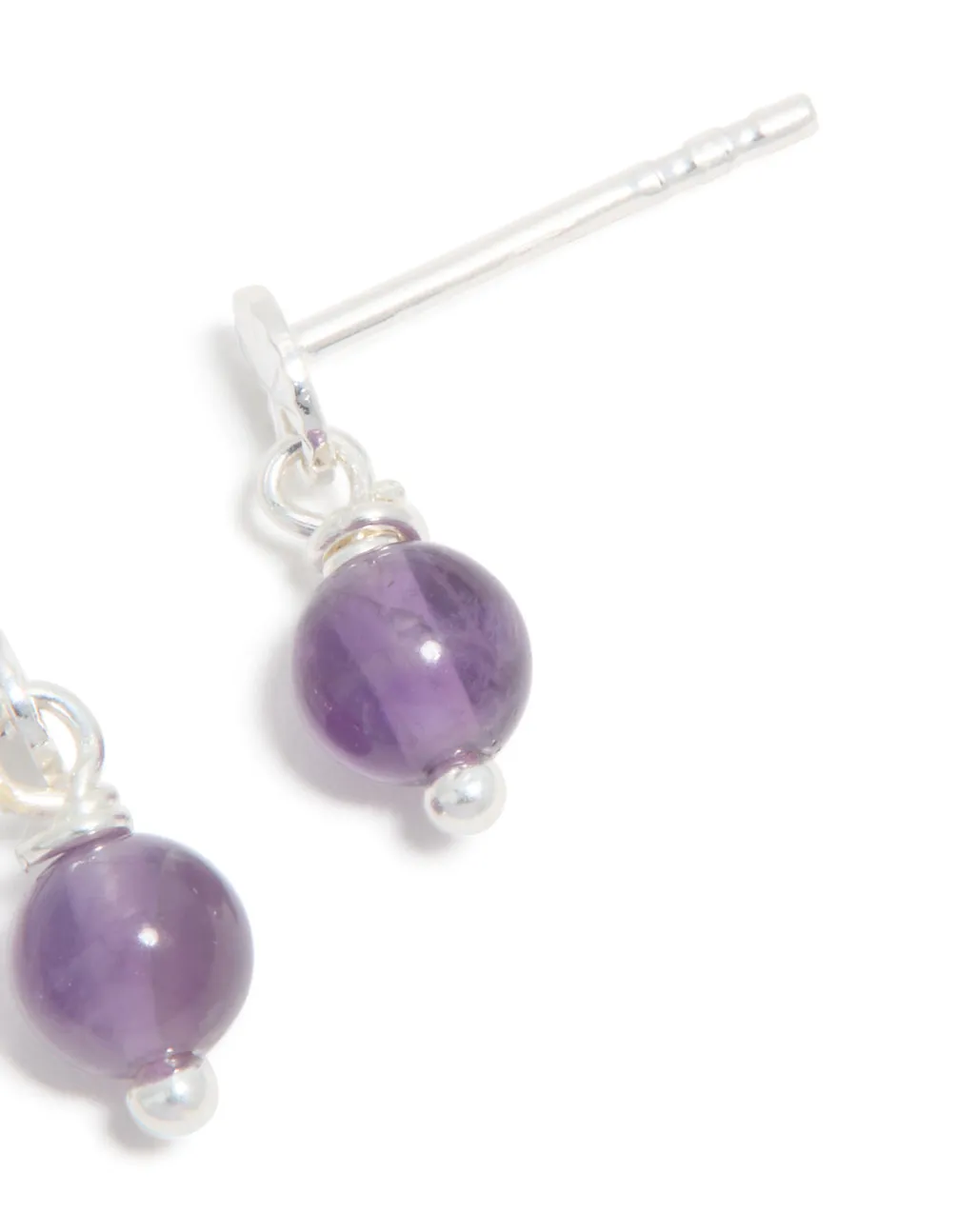 Sterling Silver Amethyst Semi-Precious Stone Drop Earrings sold by lovisa product image thumbnail 5