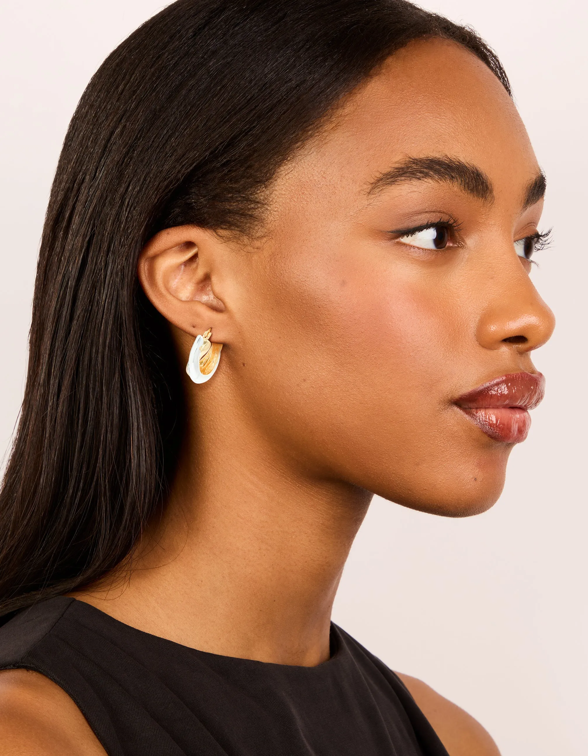 Mixed Metal Plated Crossover Hoop Earrings sold by lovisa product image thumbnail 3