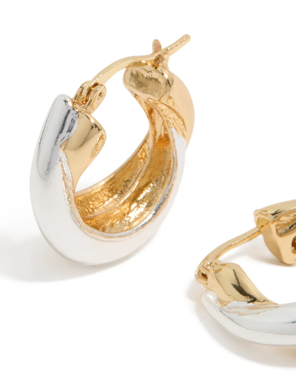 Mixed Metal Plated Crossover Hoop Earrings sold by lovisa product image thumbnail 4