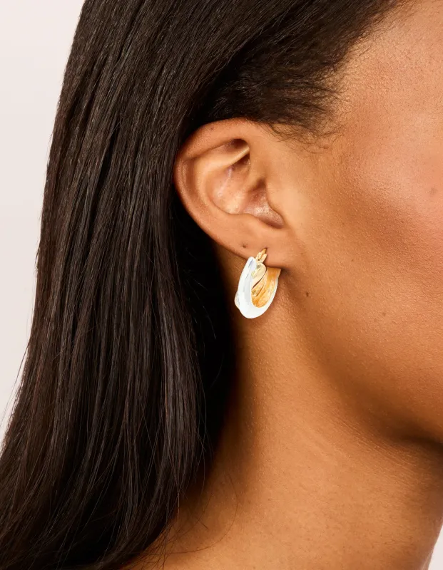 Mixed Metal Plated Crossover Hoop Earrings made by lovisa