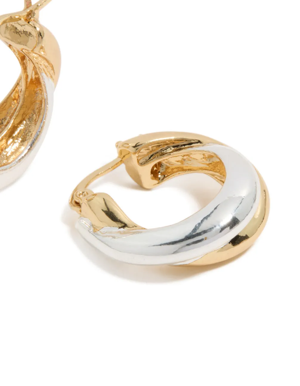 Mixed Metal Plated Crossover Hoop Earrings sold by lovisa product image thumbnail 5